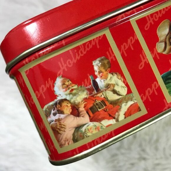 Set of 2 Vintage Coca-Cola Santa and Sweet Kids Tin + Coke Bottle Tin Set - Picture 8 of 15
